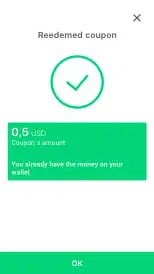 Mowiz coupon redemption-The balance will be added to your wallet.